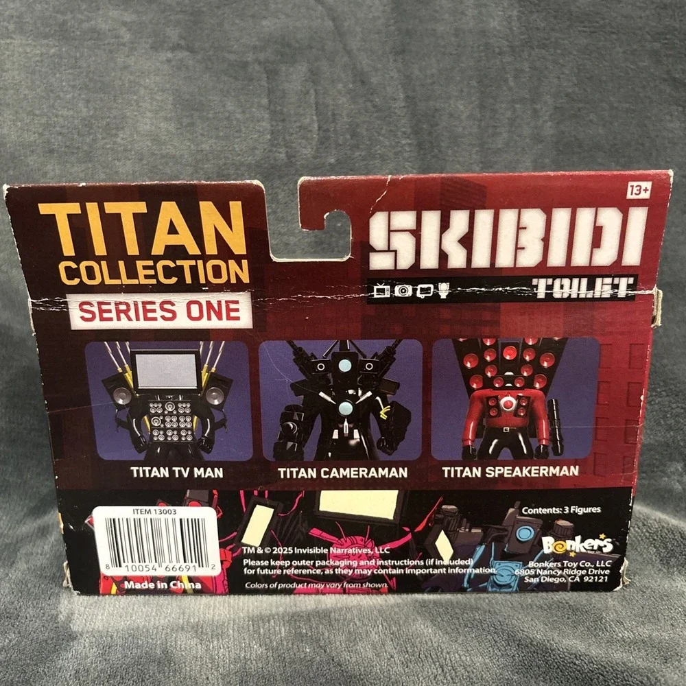 Skibidi Toilet Titan Collection Series 1 - 3 Figures. New In Damaged Box
